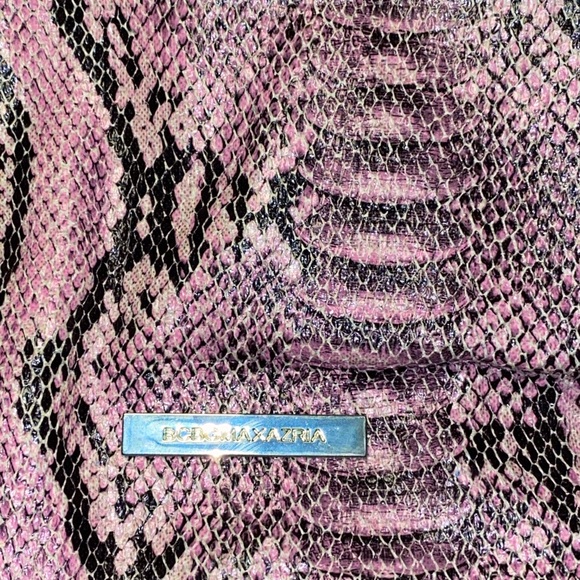 BCBGMAXAZRIA Snakeskin Pink Black Large Tote Handbag Y2k - Picture 3 of 4